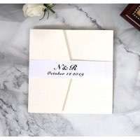 Square Slap-up Invitation Card Laser Marriage Invitations Ivory Tint Color Wholesale
